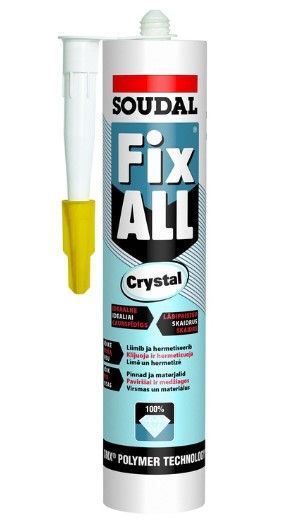 SOUDAL FIX ALL Crystal Līme – Hermētiķis, Caurspīdīgs | Bazaars.lv