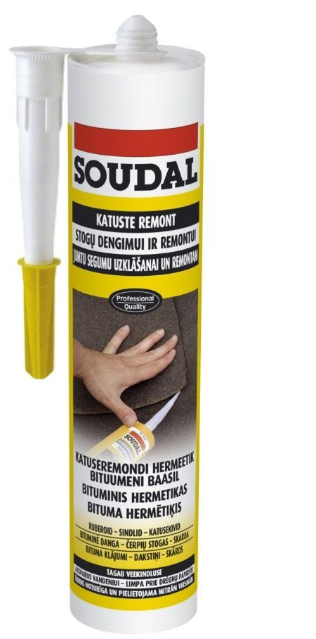 SOUDAL Roof Mastic Bituma Hermētiķis Jumtam, Melns