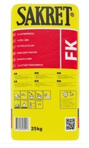 SAKRET FK Flīžu Līme Stabilām Virsmām C1 Balta