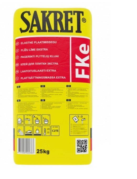 SAKRET Fke Flīžu Līme Pelēka C2TE