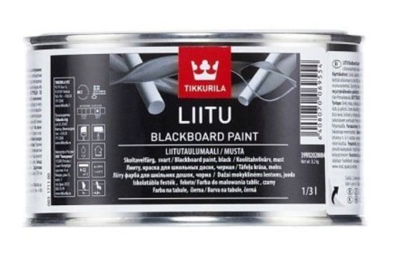 Tikkurila Liitu Krāsa Tāfeļu Krāsa Matēta, Melna