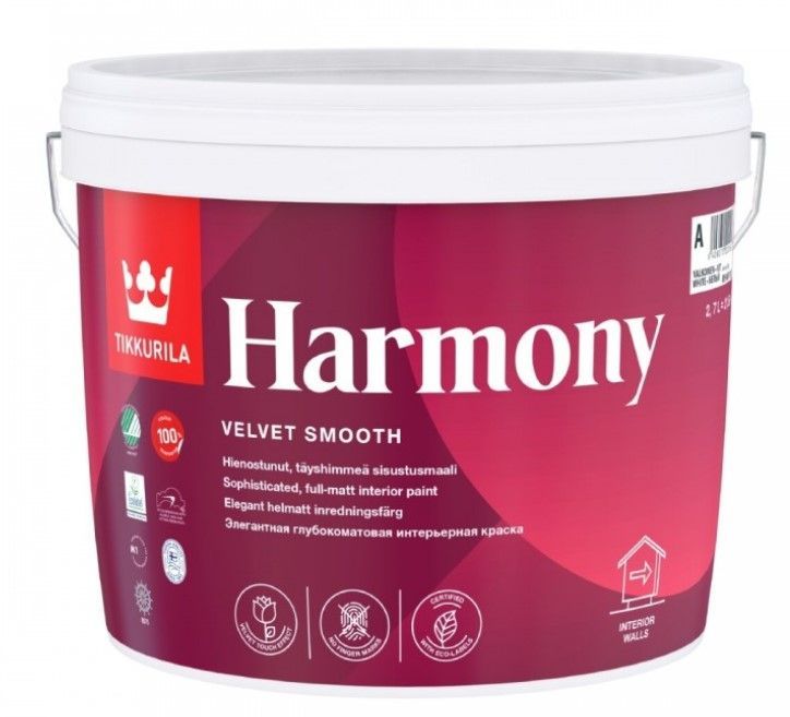 TIKKURILA Harmony Krāsa Sienām Un Griestiem Pilnīgi Matēta
