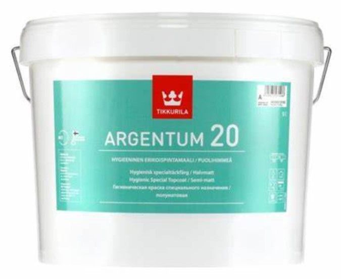 Tikkurila Argentum 20 Krāsa Sienām Un Griestiem Ar Sudraba Joniem, Pusmatēta  | Bazaars.lv