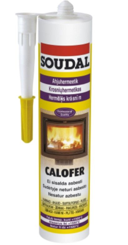 SOUDAL Calofer BS Hermētiķis Krāsnīm, Melns | Bazaars.lv