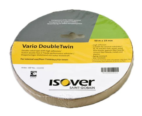 Isover Vario Double Twin Abpusēja Līmlente 19mm, 50m | Bazaars.lv