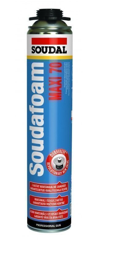SOUDAL Soudafoam Gun Maxi 70 Poliuretāna Montāžas Putas Pistolei, Dzeltenas