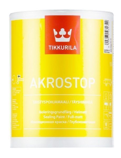 Tikkurila Akrostop Izolācijas Gruntskrāsa Pilnīgi Matēta | Bazaars.lv