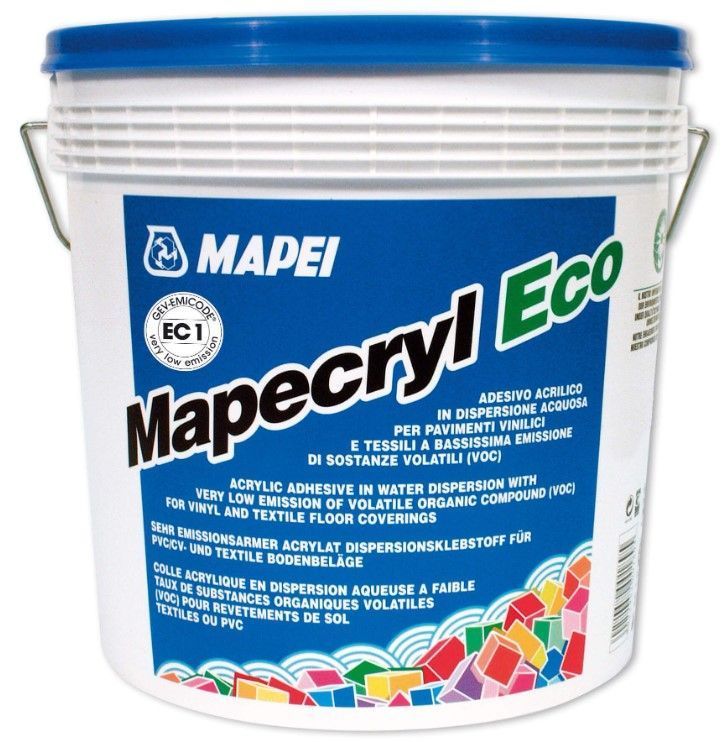 MAPEI Mapecryl Eco Ekoloģiska Akrila Bāzes Ūdens Dispersijas Līme Vinila Un Tekstila Grīdas Segumiem | Bazaars.lv