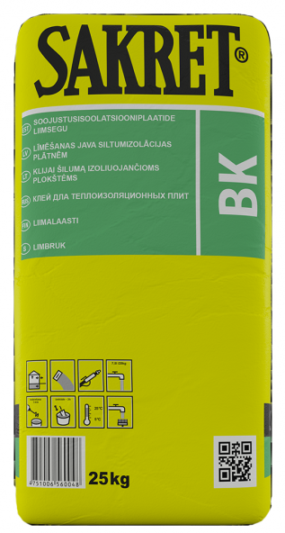 SAKRET BK Līmēšanas Java (Līmjava) Siltumizolācijas Plātnēm