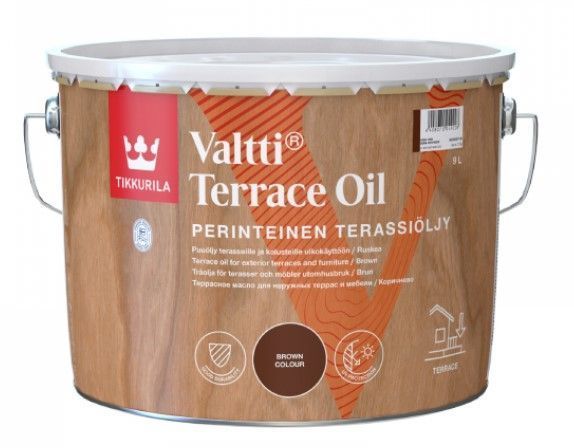 TIKKURILA Valtti Terrace Oil Tonēta Eļļa Uz Šķīdinātāja Bāzes Mēbelēm Un Terasēm | Bazaars.lv