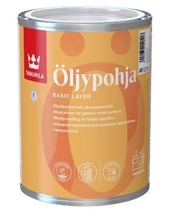 Tikkurila Öljypohja Alkīda Eļļas Gruntējuma Krāsa Kokam Ārdarbos Matēta AP | Bazaars.lv