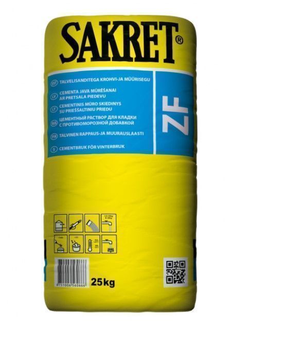 SAKRET ZF M-10 Cementa Mūrjava Un Apmešanas Java Ar Pretsala Piedevu -10ºC | Bazaars.lv