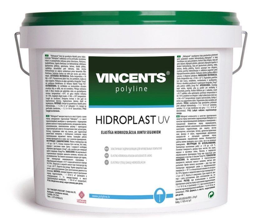 VINCENTS POLYLINE Hidroplast UV Vienkomponenta Šķidrā Membrāna