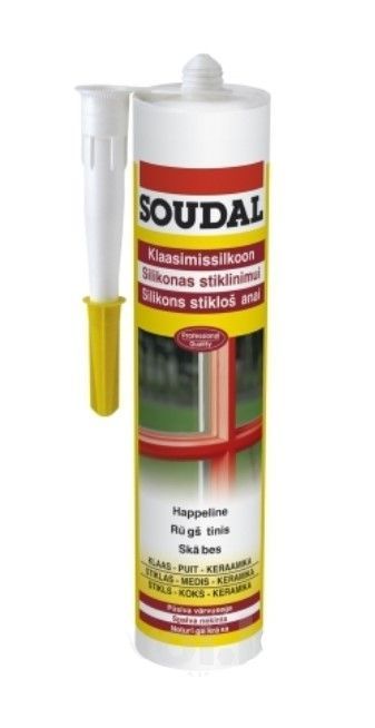 SOUDAL Silikons Stiklam, Caurspīdīgs