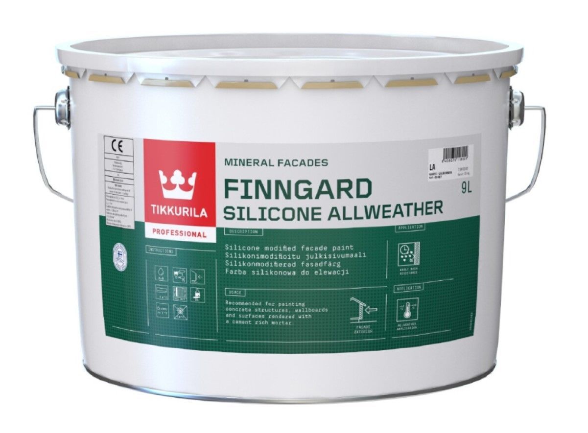 Tikkurila Finngard Silicone Allweather Ar Silikonu Modificēta Akrila Krāsa Pilnīgi Matēta | Bazaars.lv