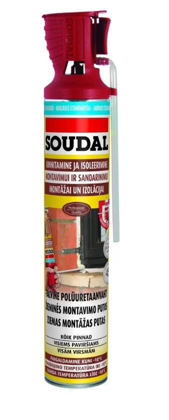 SOUDAL Soudafoam GeniusGun Montāžas Putas Ar GeniusGun Aplikatoru -10C, Dzeltenas