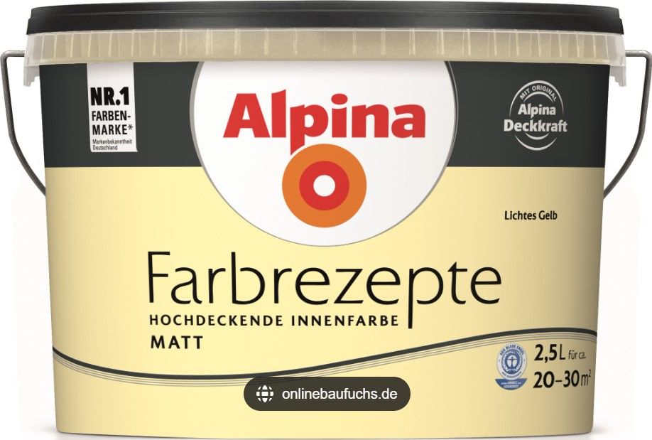 Alpina Farbrezepte Lichtes Gelb Krāsa Sienām Gaiši Dzeltena
