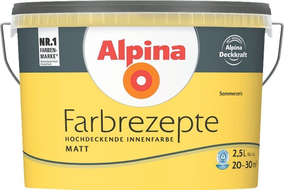 Alpina Farbrezepte Sommerzeit Krāsa Sienām Saules Dzeltena