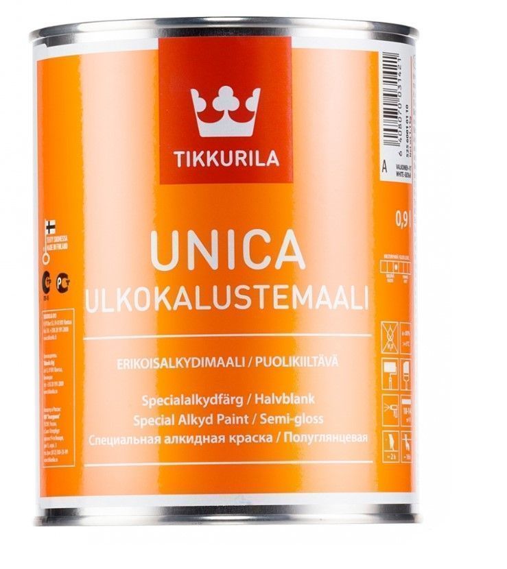 Tikkurila Unica Enamel Alkīda Krāsa Kokam, Metālam Pusspīdīga | Bazaars.lv