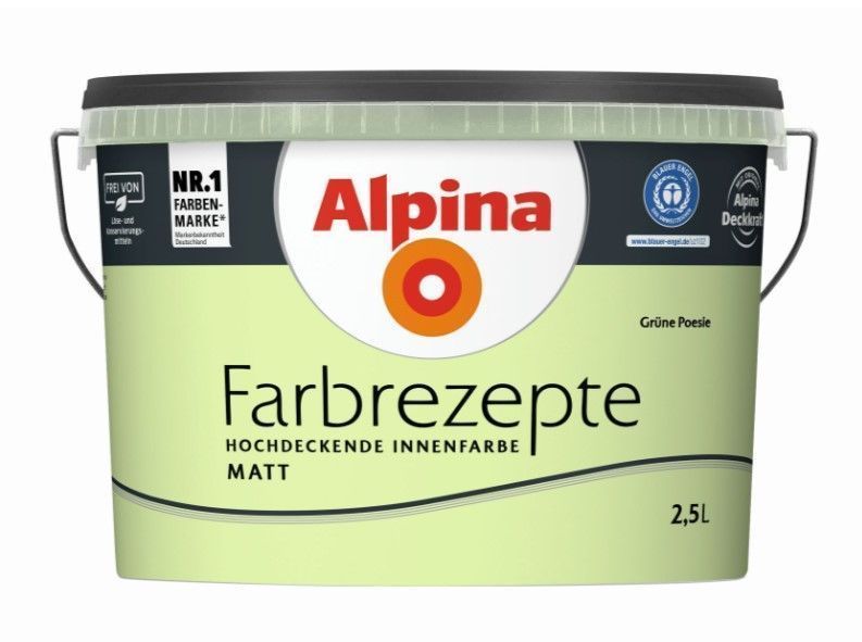 Alpina Farbrezepte Grüne Poesie Krāsa Sienām Gaiši Zaļa