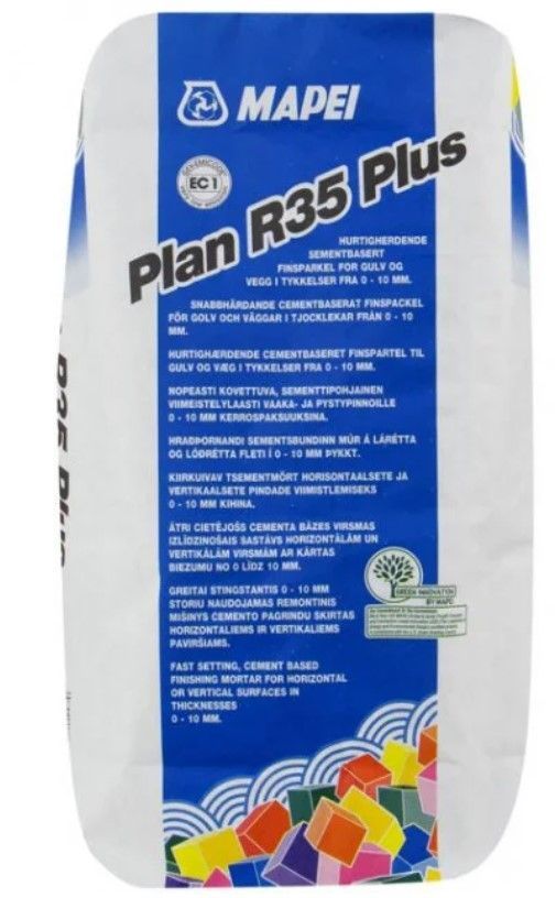 MAPEI Plan R35 Plus Ātri Žuštošais Smalkais Grīdu Un Sienu Izlīdzināšanas Sastāvs (0-50mm) | Bazaars.lv