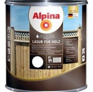 Alpina Aqua Lasur Für Holz Ūdens Bāzes Lazūra Kokam Caurspīdīga | Bazaars.lv