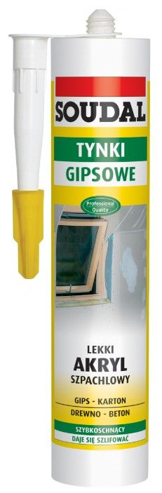 SOUDAL GIPSOWE Krāsojams Vieglais Akrila Hermētiķis Iekšdarbiem