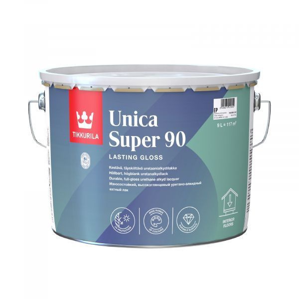 TIKKURILA Unica Super 90 (spīdīga EP) laka Iekšdarbiem Un Ārdarbiem | Bazaars.lv