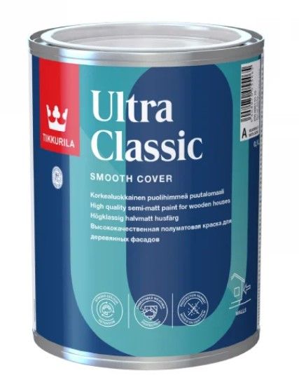 Tikkurila Ultra Classic Poliakrilāta Koka Fasādes Krāsa Pusmatēta | Bazaars.lv