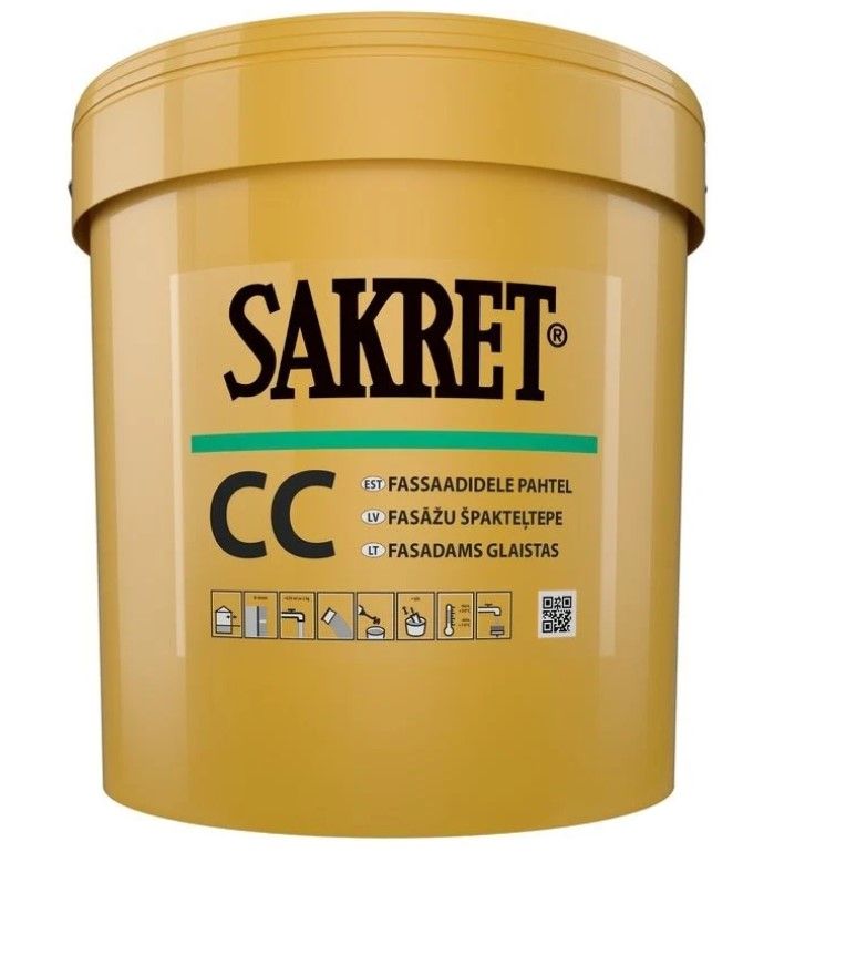 SAKRET CC (Clima-Coat) Smalkā Nobeiguma Špaktele Fasādēm  | Bazaars.lv