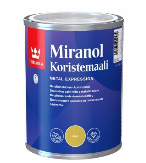 Tikkurila Miranol Koristemaali Dekoratīvā Krāsa Koka Un Metāla Virsmām, Zelta | Bazaars.lv